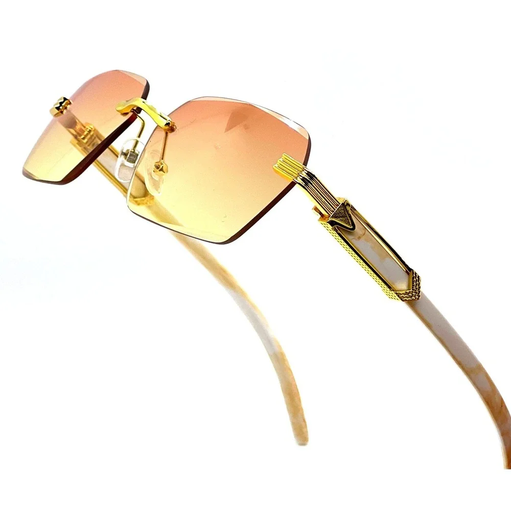 Rimless Sunglasses Men Fashion Gradient Lens Vintage Sun Glasses Buffs‎ Hip Hop
